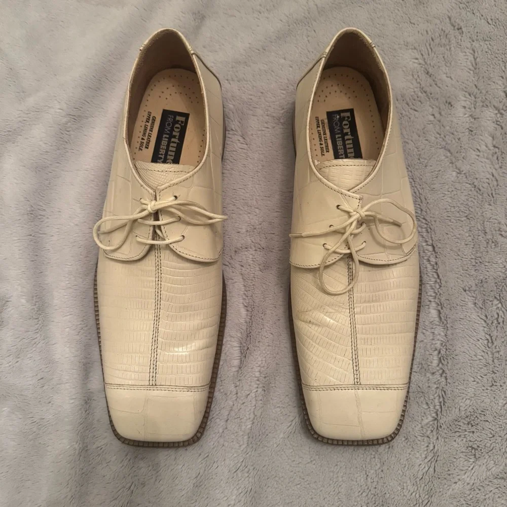 Fortune from Liberty Men’s‎ Size 12 Cream Croc Embossed Leather Dress Shoes